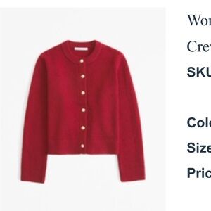 Abercrombie & Fitch Red Cardigan Sweater
